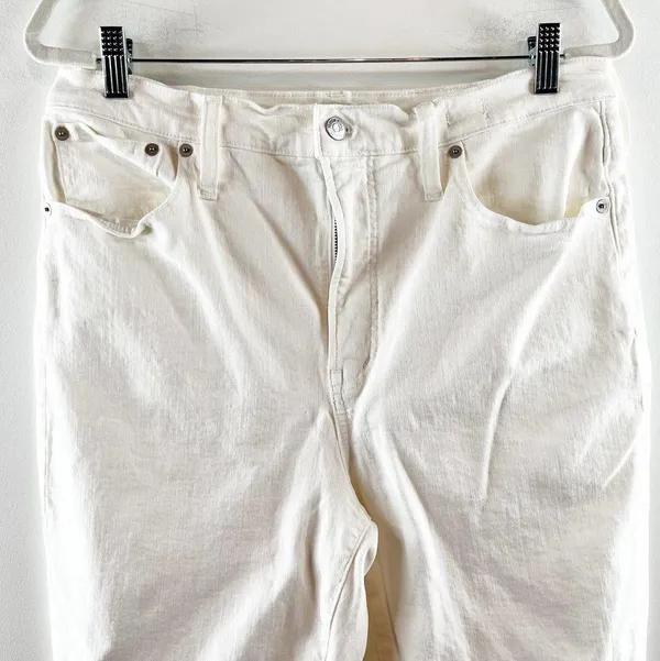 Madewell The Perfect Vintage High Rise Tapered Mom Jeans Tile White 30 Tall - Image 7