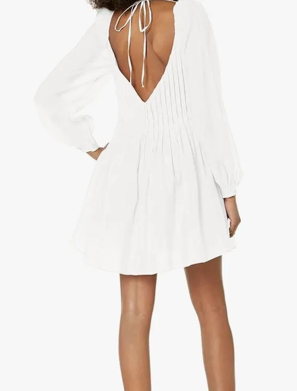 ASTR the Label x Revolve Carina Dress Boho Puff Sleeve Cottage Core romantic Wedding Mini Dress Large - Image 3