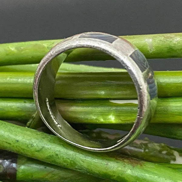 Vintage NE 925 Signed Sterling Silver Abalone Inlay Ring Band Size 6.5 5.9g - Image 2