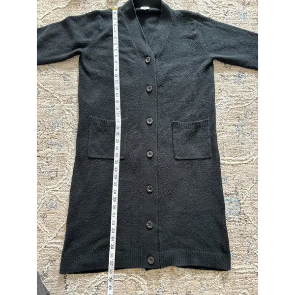 Cabi Sweater Womens Small Black Midi Longline Cardigan‎ Travel Preppy Academia - Image 8