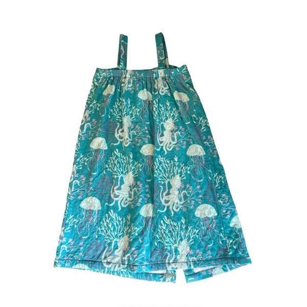 Mahogany Cotton Quilted Wrap Towel Dress Ocean Sea Life Print Womens L XL - Image 2