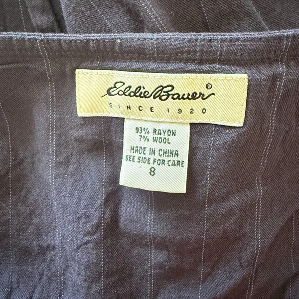 VTG 90s Eddie Bauer Sleeveless Pinstripe Black Maxi Tank Dress Sz 8 (runs small) - Image 4