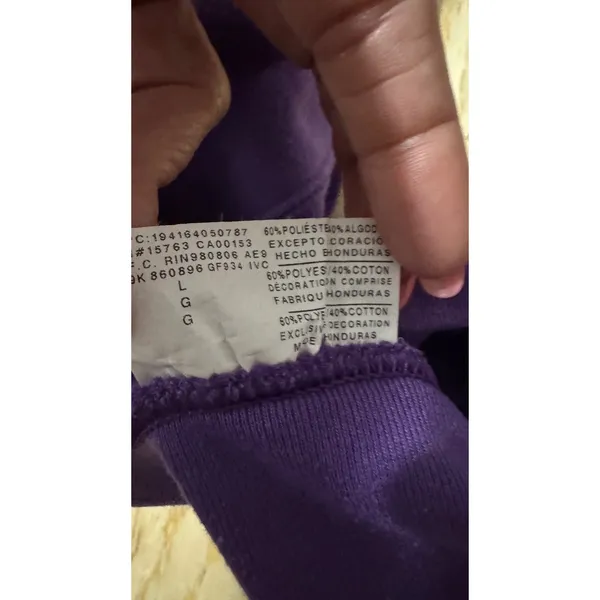 Champion Womens‎ Purple Pullover Hoodie Sweatshirt Graphic Logo Size Large L - Image 4