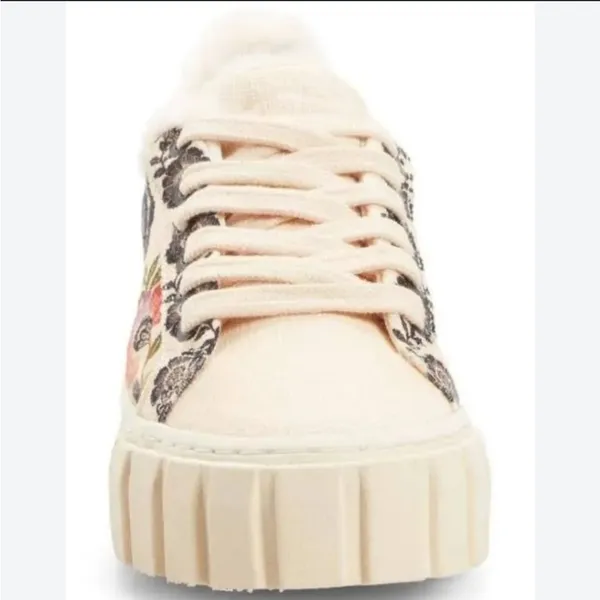 FARM Rio Cream Floral Faux Fur Lined Chunky Sole Sneakers 9 - Image 2