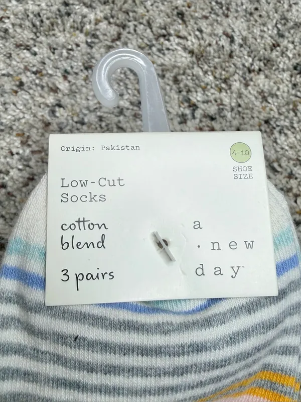 A New Day 3 Pack Low Cut Cotton Blend Striped Socks Multicolor 4-10 NWT - Image 4