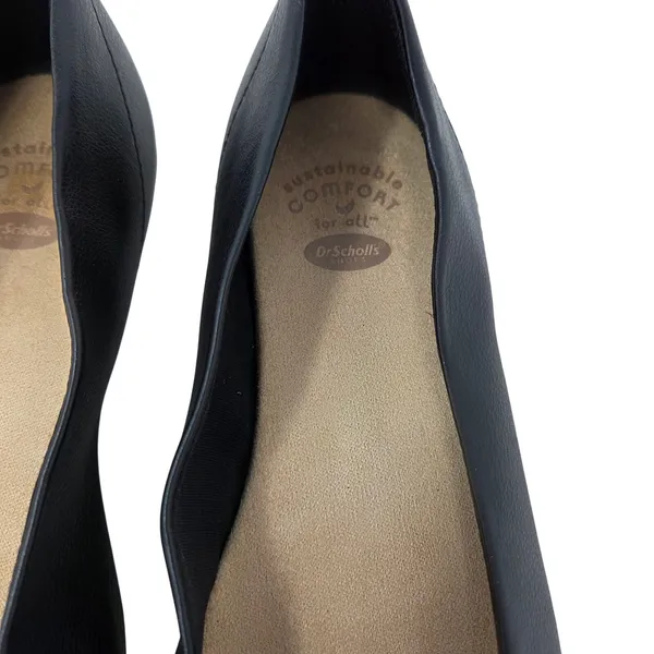 Dr. Scholl's Black Faux Leather Slip On Wexley Adorn Ballet Flats Size 7.5 M - Image 4