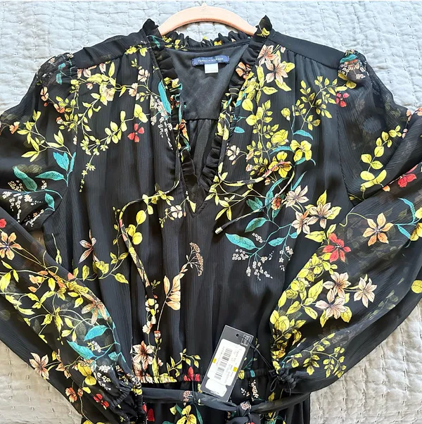 Tommy Hilfiger Dress Floral Black Women’s Size 14 - Image 5