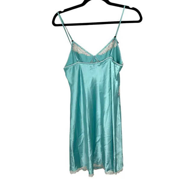 Victoria's Secret Blue Satin Lace Coquette Ballet Fairy Slip Dress Size Medium - Image 2