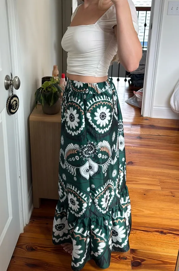 Philosophy Green Pattern Maxi Skirt - Image 4