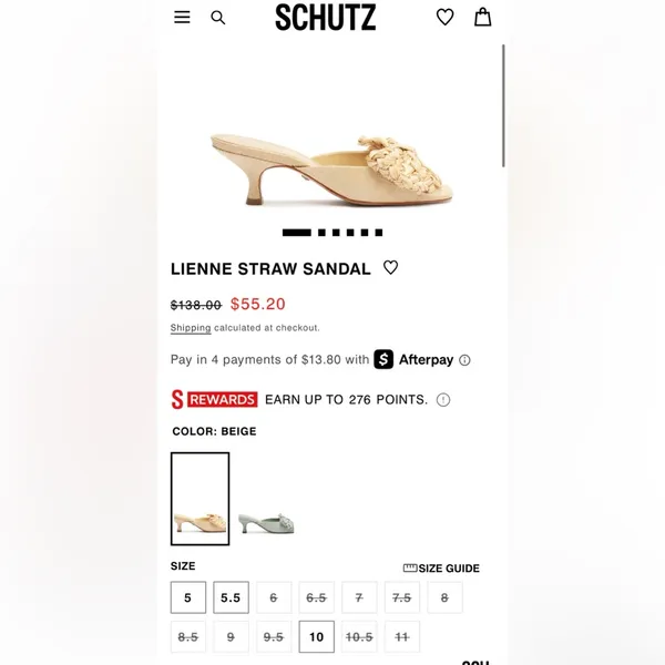 Schutz Lienne Straw Sandal Kitten Heel Nib Size 8 - Image 2