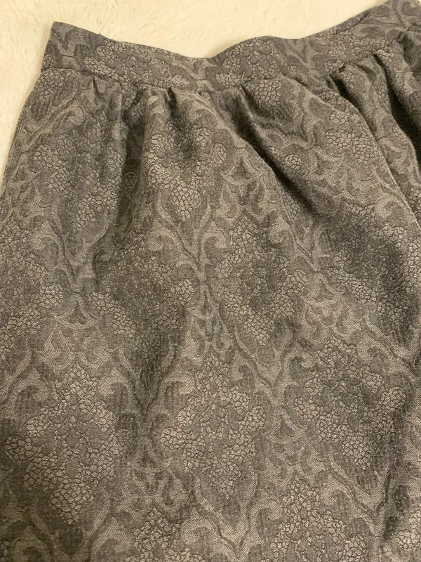 Zara Woman Gray Floral Damask Circle Mini Skirt Sz M - Image 2