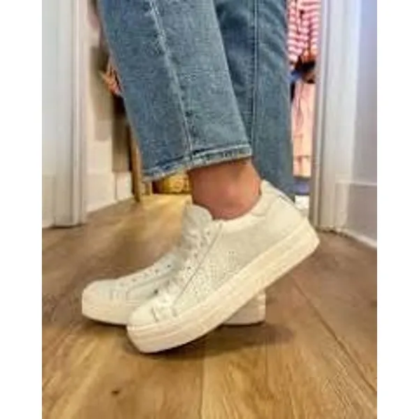 P448 Thea Platform Sneakers 11 perforated logo Italian Luxury Shoes Lace Up - Image 10