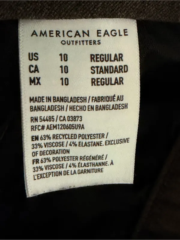 American Eagle wide leg trouser dress pants size 10 brown - Image 9