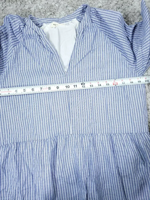 Everlane The Farmers Market Dress Blue White Stripe Size Small Organic Cotton - Image 8
