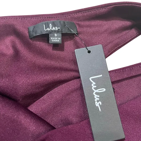 Lulus So Flirty Burgundy One Shoulder Cutout Asymmetrical Dress Size Small NWT - Image 9