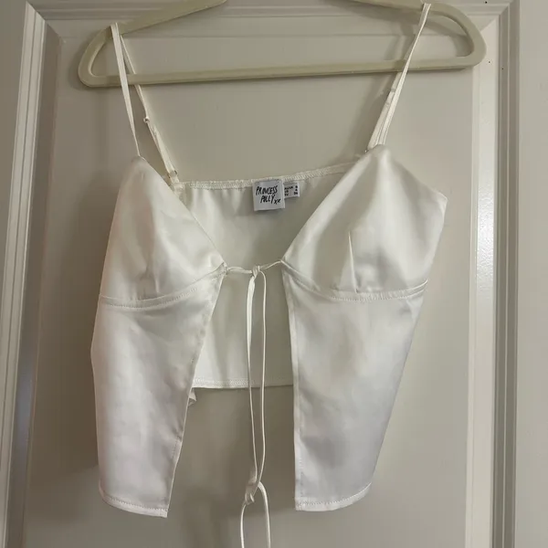 Princess Polly BURESS TOP WHITE summer cropped tank top - Image 6