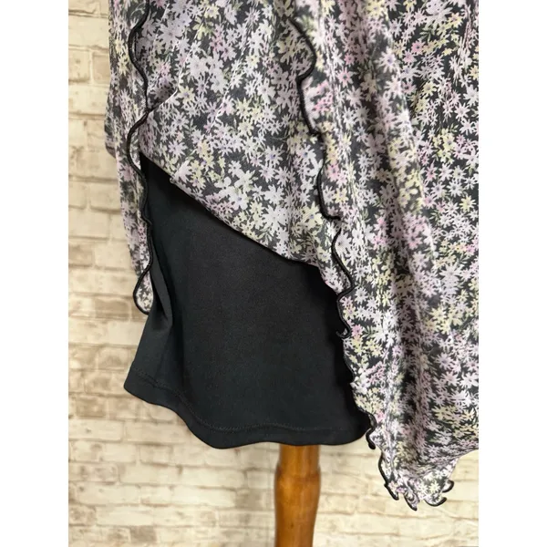 American Eagle Dress L Floral Slip Dress Pink Black‎ Spaghetti Strap Mini - Image 10