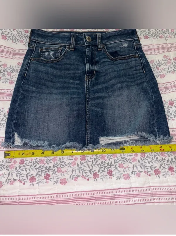 American Eagle Outfitters Denim Distressed Skirt - Image 11