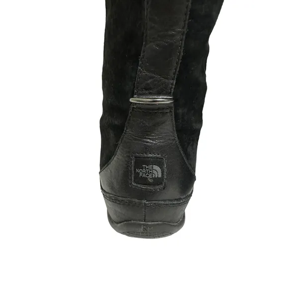 The North Face Primaloft Womens Fur Leather Mid Lace Up Snow Boots Black‎ SZ 8.5 - Image 3