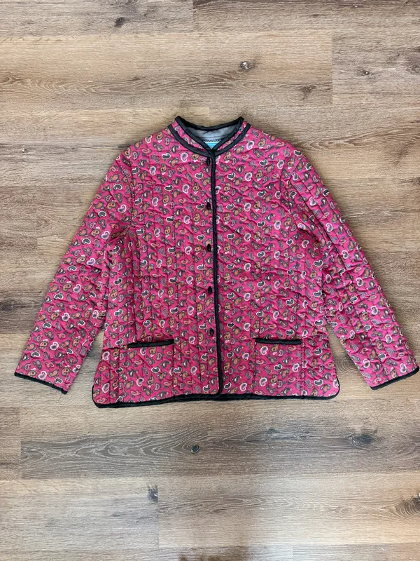 Vintage Pink Paisley Quilted Coat - Image 2