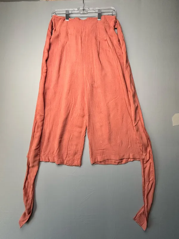 Free People Coral Gauze Wide Leg Crop Pants Boho Resort Lounge XS - Image 2