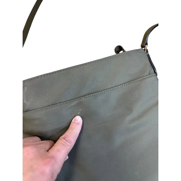 Michael Kors Womens Green Canvas Crossbody Purse SKU 7823 - Image 9