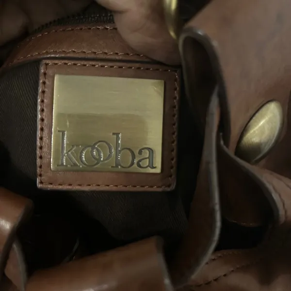 Kooba Brown Leather Bucket Bag with gold hardware - Image 7