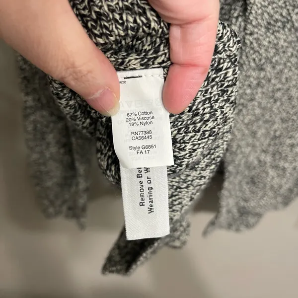 Madewell Province‎ Cross Back Knit Pullover Sweater Black & Gray Size Medium - Image 4