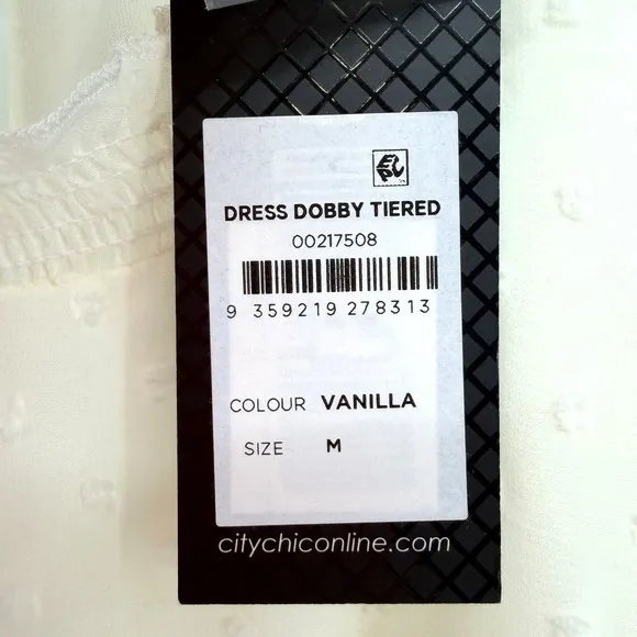 City Chic Dobby Long Sleeve Tiered Mini‎ Dress Womens 18 Ivory Cottage Romantic - Image 7