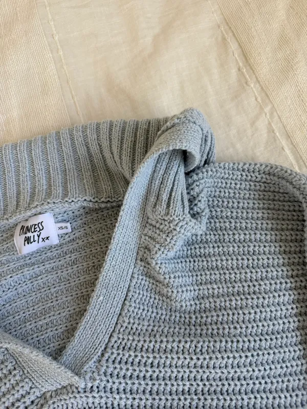 Princess Polly Wester Ribbed Sweater Blue - Image 8