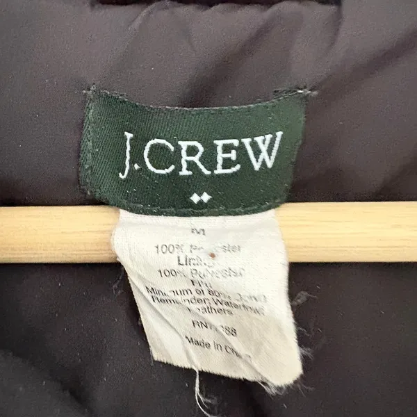 J.Crew Womens Long Puffer Coat Black Removable Hood‎ Quilted Parka Jacket - Image 12