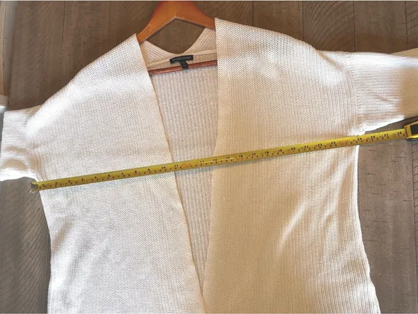 Eileen Fisher Organic Linen Cotton Ivory Knit Open Front Cardigan Women’s Large - Image 9