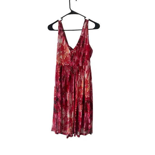 Anni Kuan Y2k Designer Women's Size Small Red Pink Abstract‎ Mini Dress - Image 7