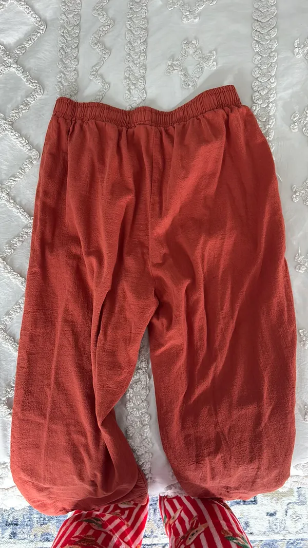 burnt orange boutique linen pants - Image 2