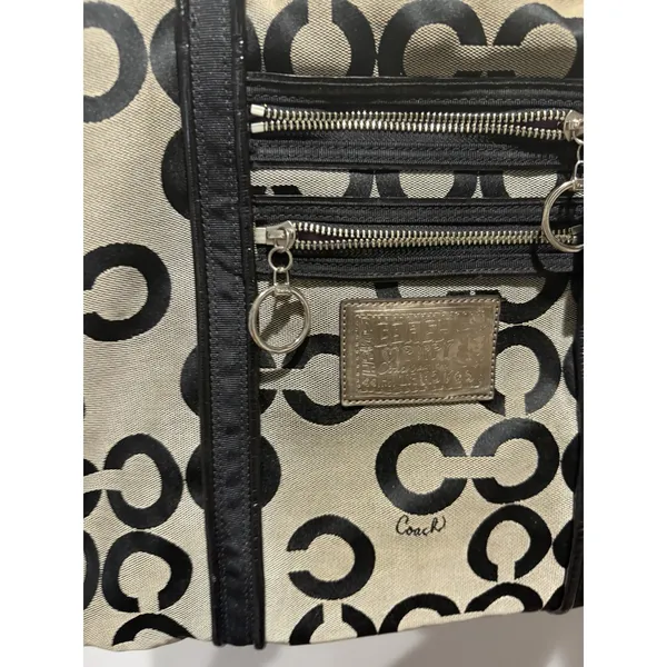 Coach Poppy Signature Black Canvas Double Handle Tote Bag, No. C1020-14530 T - Image 5