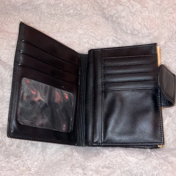 Small Black Top Grain Cowhide Leather Wallet - Image 6