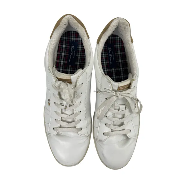 Ben Sherman Hampton White Leather Low Top Lace Up Round Toe Sneakers Shoes 10.5 - Image 2