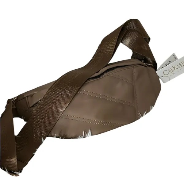 Tan Designer Leather Camel Crossbody Bag NWT - Image 2