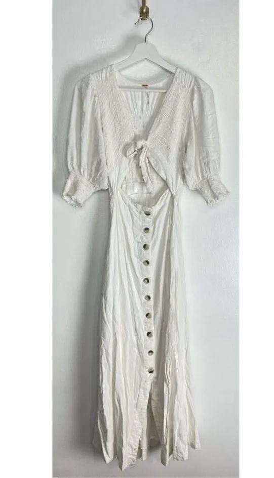 FREE PEOPLE String of Hearts Cutout Maxi Dress in White Size X-Small - Image 6