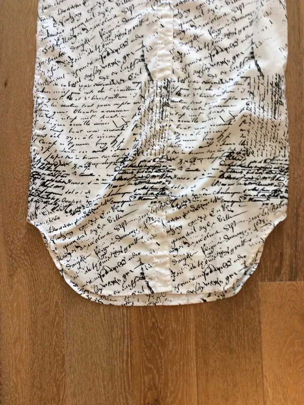 unique long straight newspaper dress black and white used - Image 3