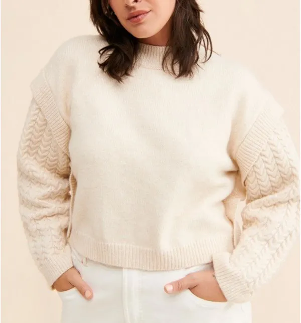 Boutique 4th & Reckless Colton Sleeve Detail Knitted Jumper - Image 2