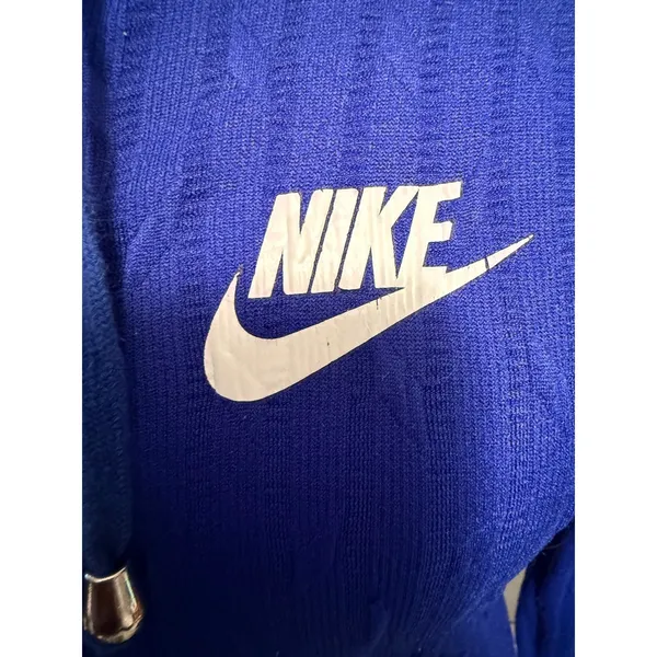 Nike Fit Womens Royal Blue Cable Knit Textured Full Zip Hoodie‎ Small Logo - Image 3