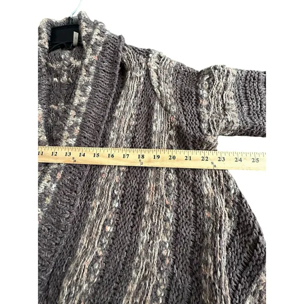 Free People Runaway Love‎ Crochet Chunky Knit Small Brown Cardigan Sweater #HR-6 - Image 7