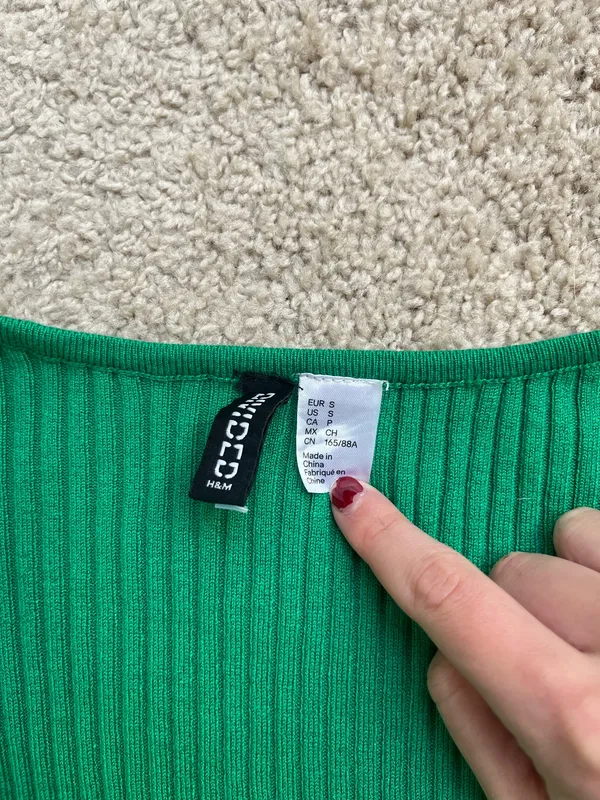 H&M Green Cardigan Cropped - Image 4
