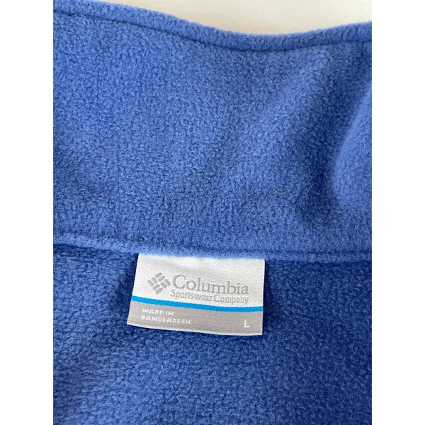 Columbia Fleece Vest Size L Periwinkle Blue Full Zip - Image 2