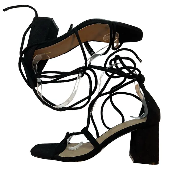 Pretty Little Thing‎ Pump Heel Size 5 Lace Up Black - Image 4