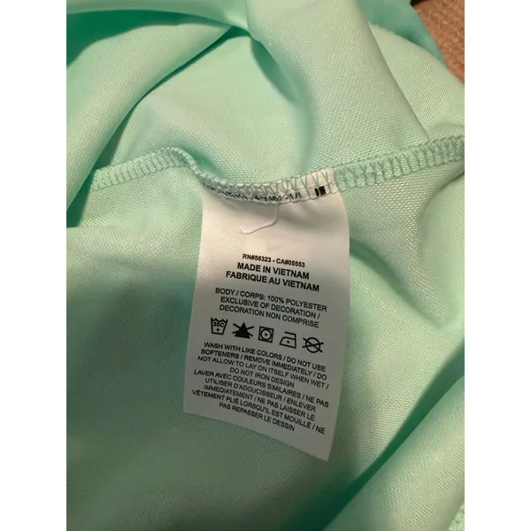 Nike Dri-FIT Floral Tie Dye Golf Polo Shirt Mint Green Teal Womens Medium - Image 7