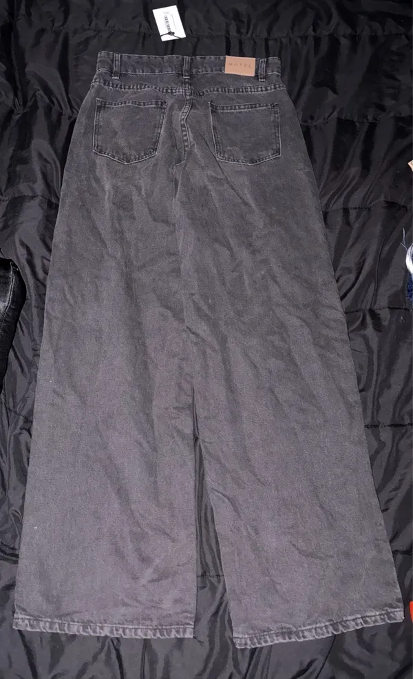 Motel roomy wide low rise jeans Washed Black Grey size 26 32 L - Image 3