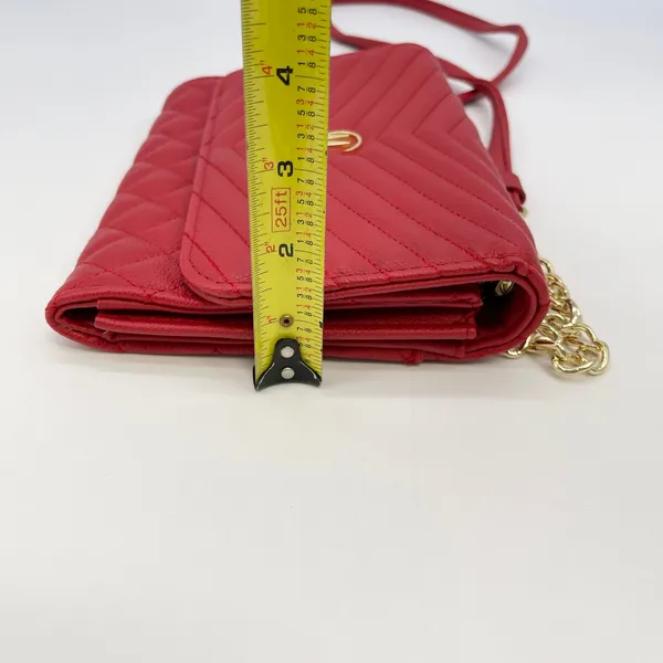 Steve‎ Madden Crossbody Bag Quilted Faux Leather Gold Chain Strap Going Out Chic - Image 14