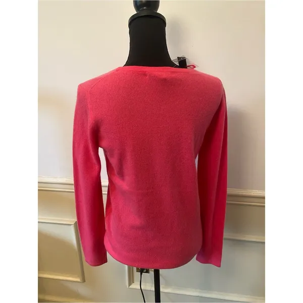 Preswick & Moore Hot Pink 100% Cashmere Crewneck Long Sleeve Sweater NWT - Image 2